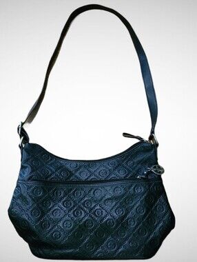 Giani Bernini Black Leather Crossbody Handbag Adjustable Strap Purse